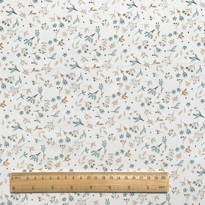 Printed Cotton AZRA Natural / Mist